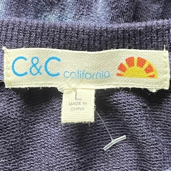 C&C California Red White Blue Mood Indigo Tie Dye Long Sleeve Comfortable Shirt - Picture 3 of 6